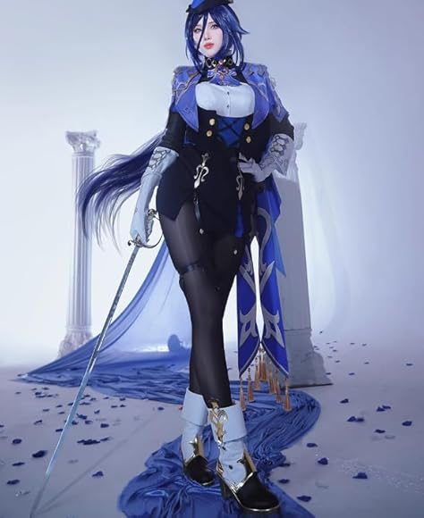 原神 クロリンデ コスプレ 衣装青